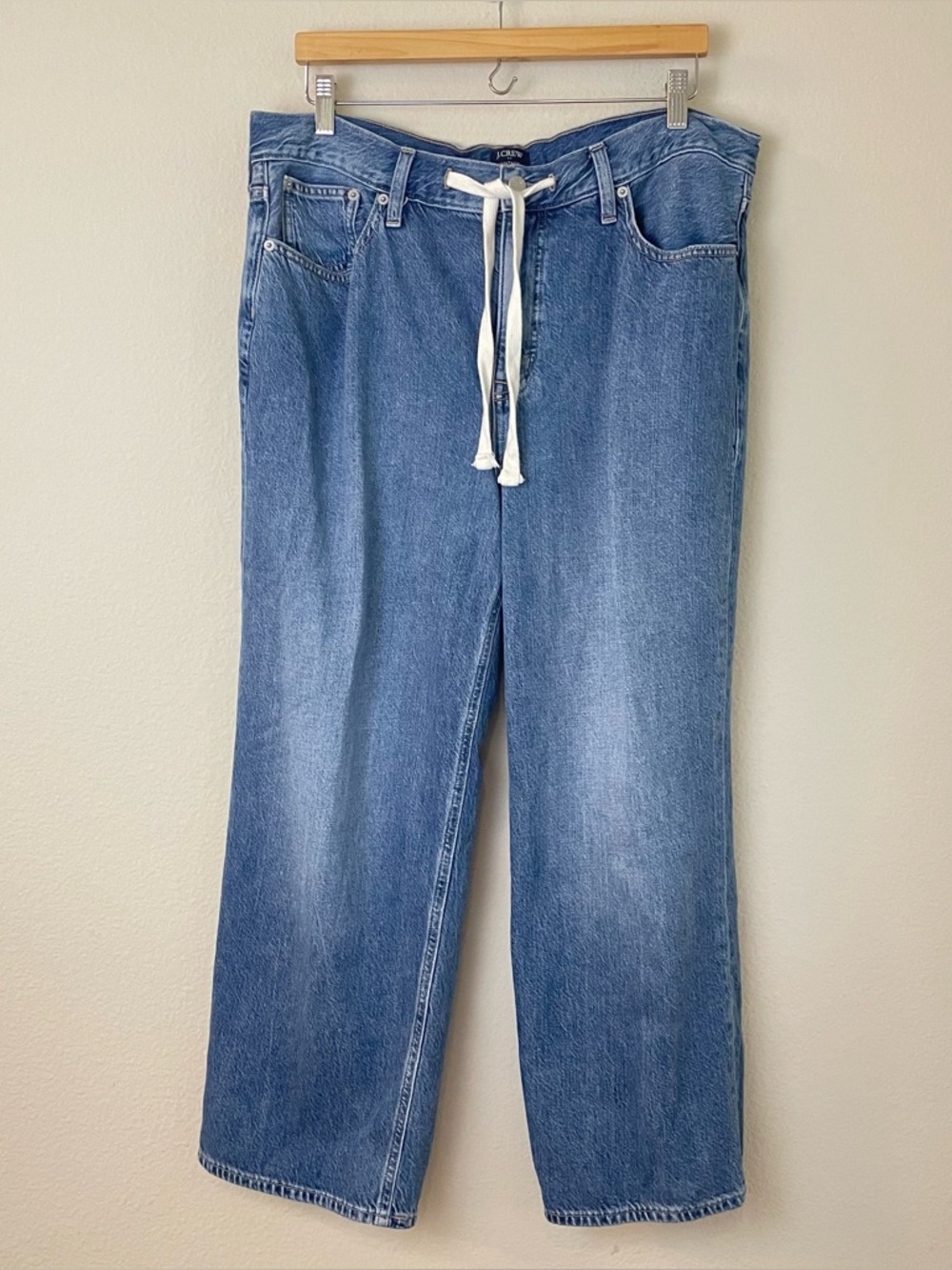 J.‎ Crew Blue Beryl Wash Vintage Wide Leg Jeans Size 32 - Picture 2 of 8